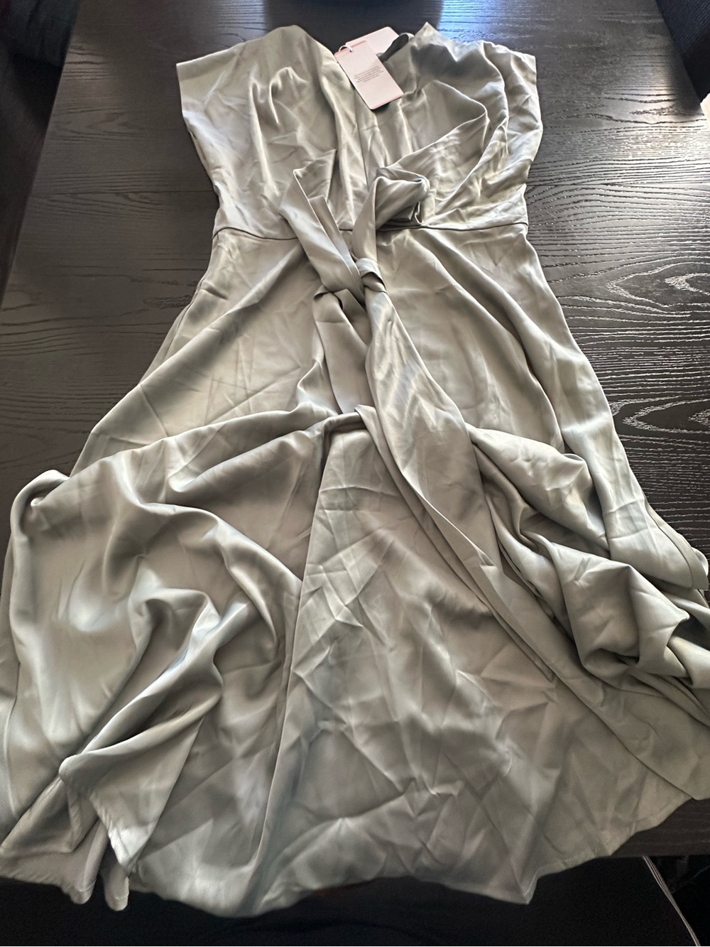 NWT JJs House women's Midi dress sz L Celadon Satin green (C) - Picture 4 of 5